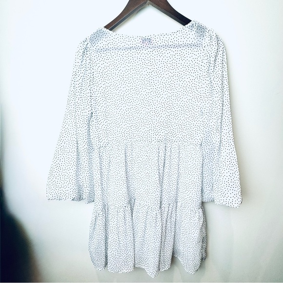 Emily Flocked Dot Tiered Mini Dress Francesca’s Women’s SZ M - Picture 10 of 10